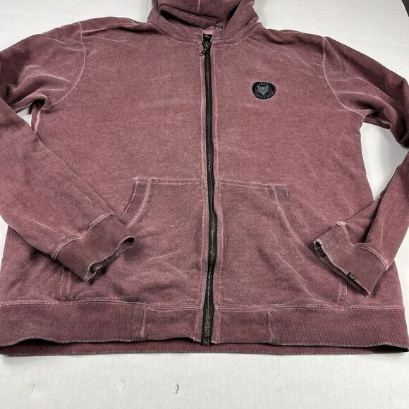 Lost Enterprises Men’s Hoodie Small Maroon Full Zip Surf Skate Casual Streetwear - Picture 2 of 12